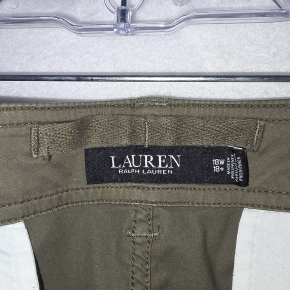 Lauren Ralph Lauren Black Label Women’s 18W Cargo Pants Olive Green Utility - Picture 8 of 13